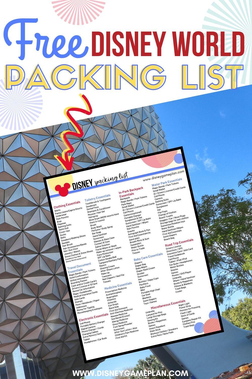 Disney packing list