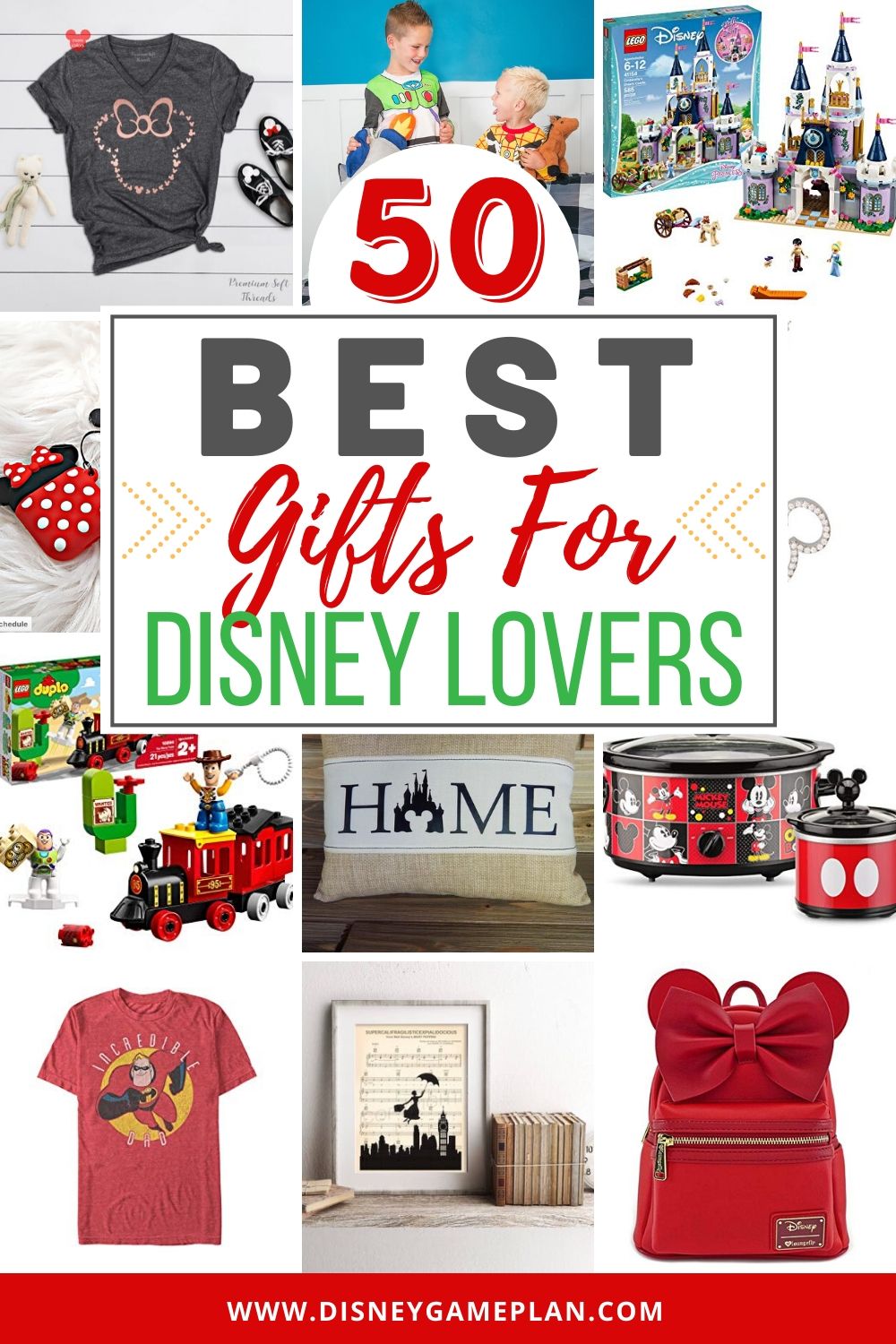 Have a Disney fan in your life? This list of 50 Gifts For Disney Lovers has gift ideas for young and old. Treat the Disney lover in your life to one of these fun Disney gift ideas. #disneygiftidea #disneytips #christmasideas